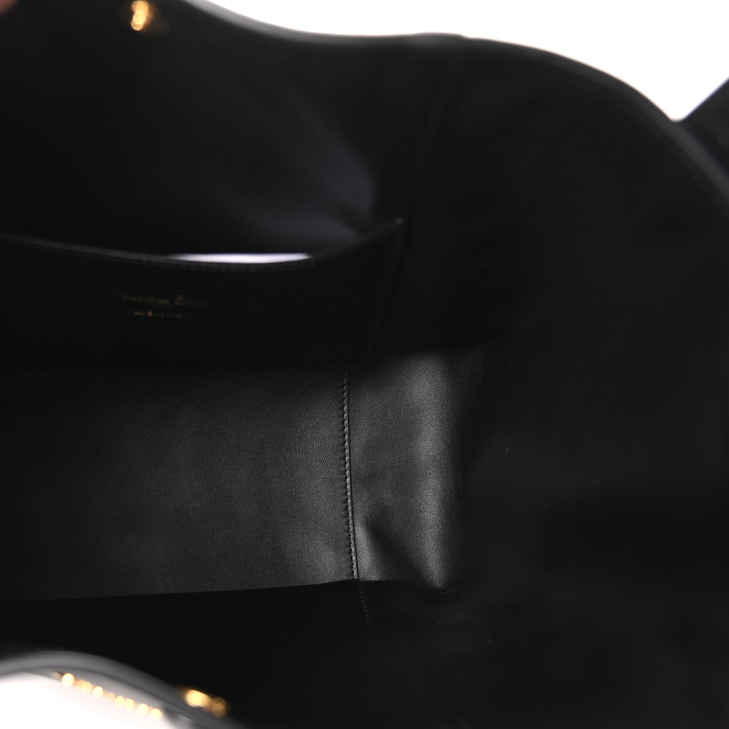 Calfskin Medium Signature Bucket Bag Black