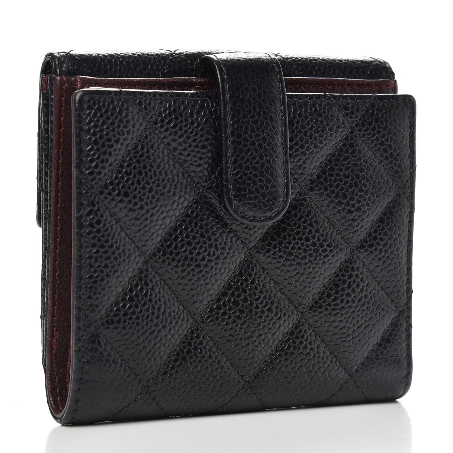 Chanel Caviar Quilted Compact French Flap Wallet Black 3 of 8