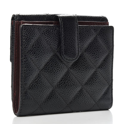 Chanel Caviar Quilted Compact French Flap Wallet Black 3 of 8