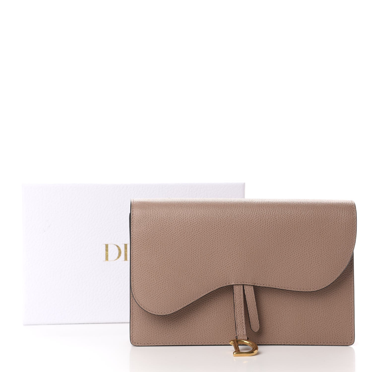 Christian Dior Grained Calfskin Saddle Chain Pouch Fard 10 of 10