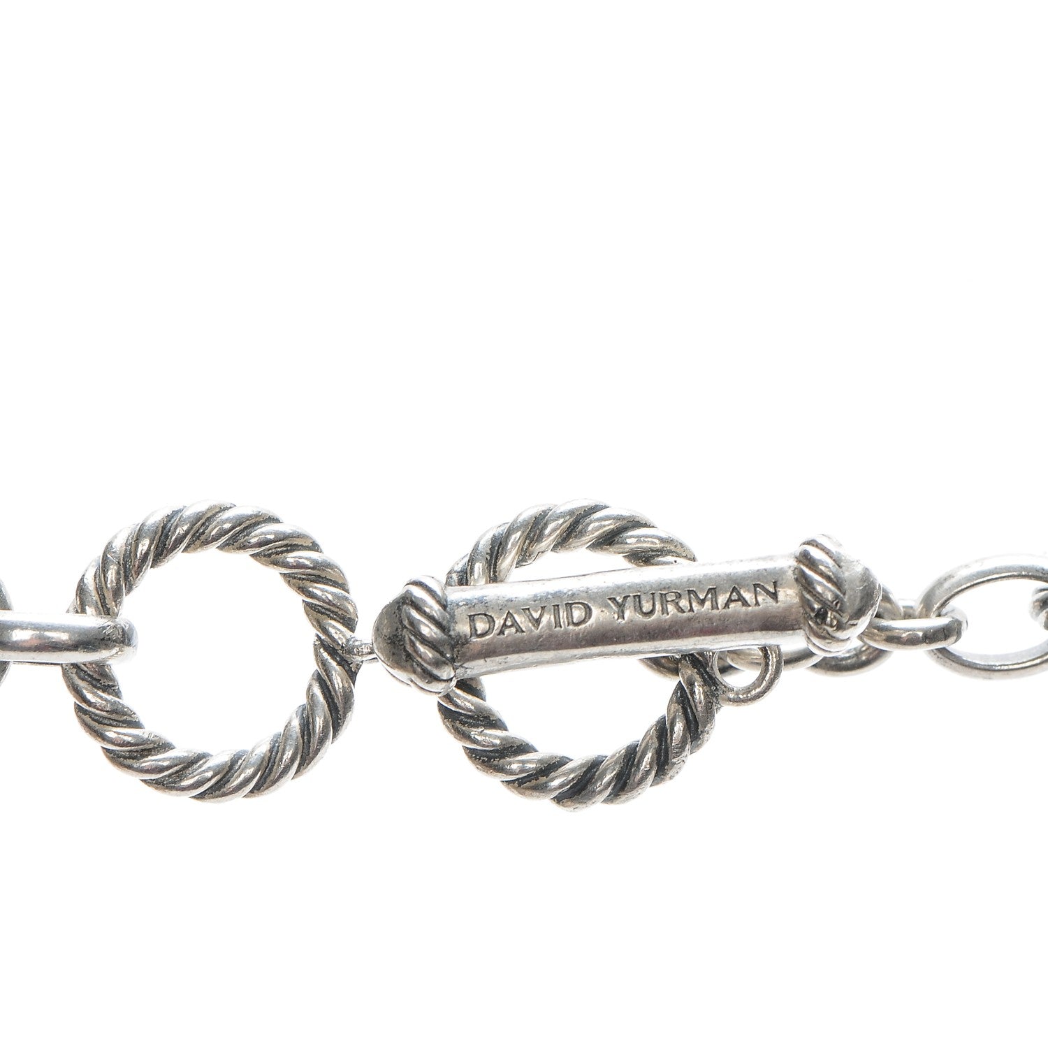 David Yurman Sterling Silver Diamond 32mm Cable Coil Necklace 5 of 6