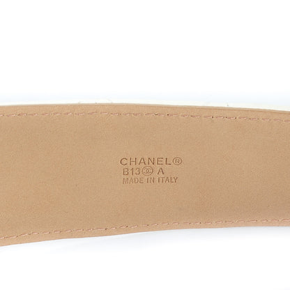 Chanel Lambskin Quilted CC Belt 100 40 Dark White 4 of 8
