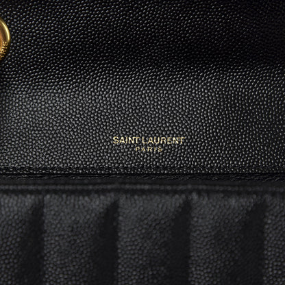 Saint Laurent Grain De Poudre Matelasse Monogram Small Vicky Chain Bag Black 8 of 10