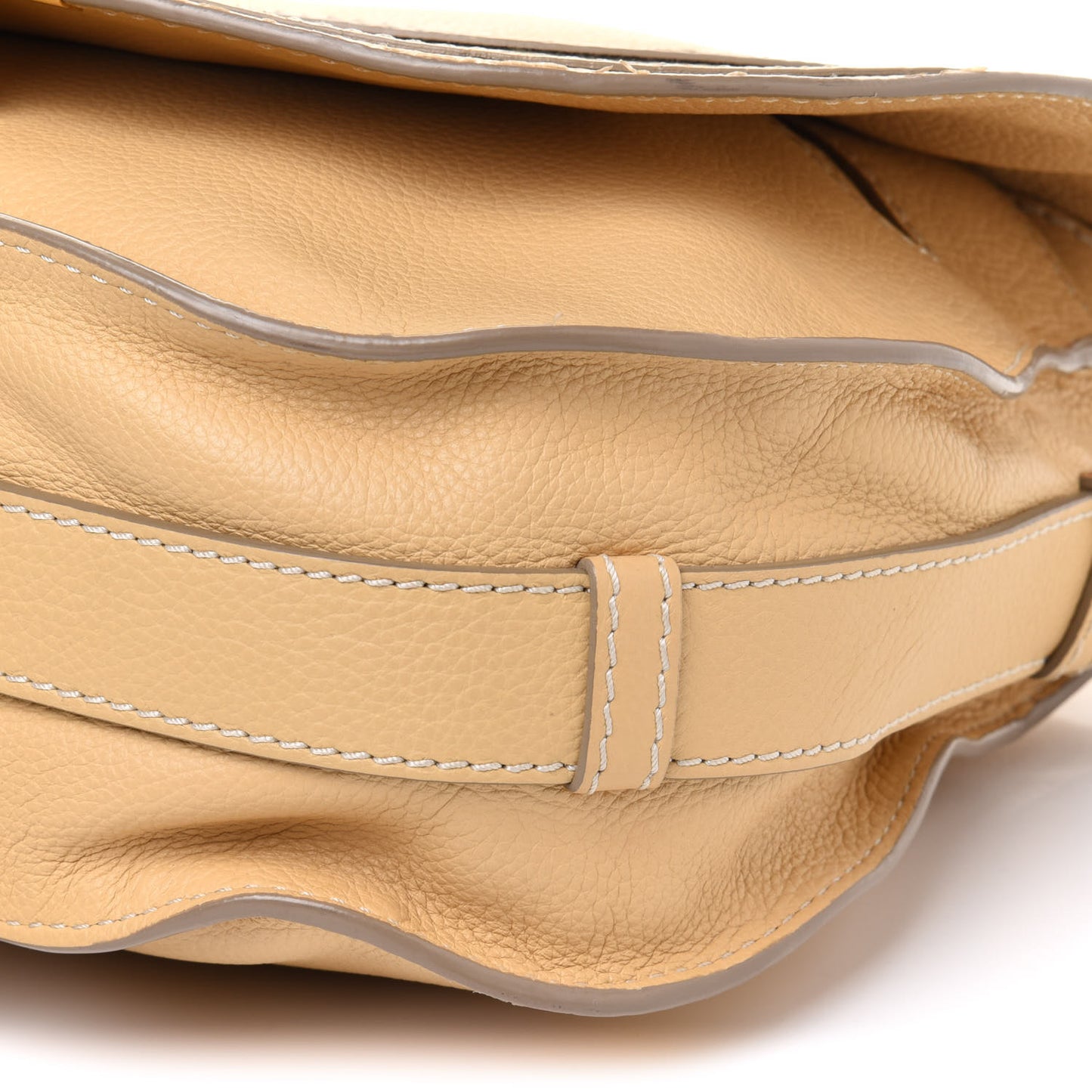 Grained Calfskin Medium Marcie Saddle Bag Sunlight