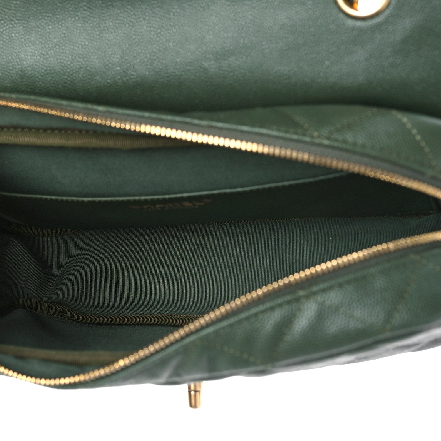 Chanel Caviar Quilted Medium Single Flap Dark Green 5 of 9