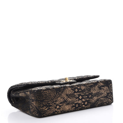 Chanel Lace Metallic Goatskin Medium Double Flap Gold 5 of 9
