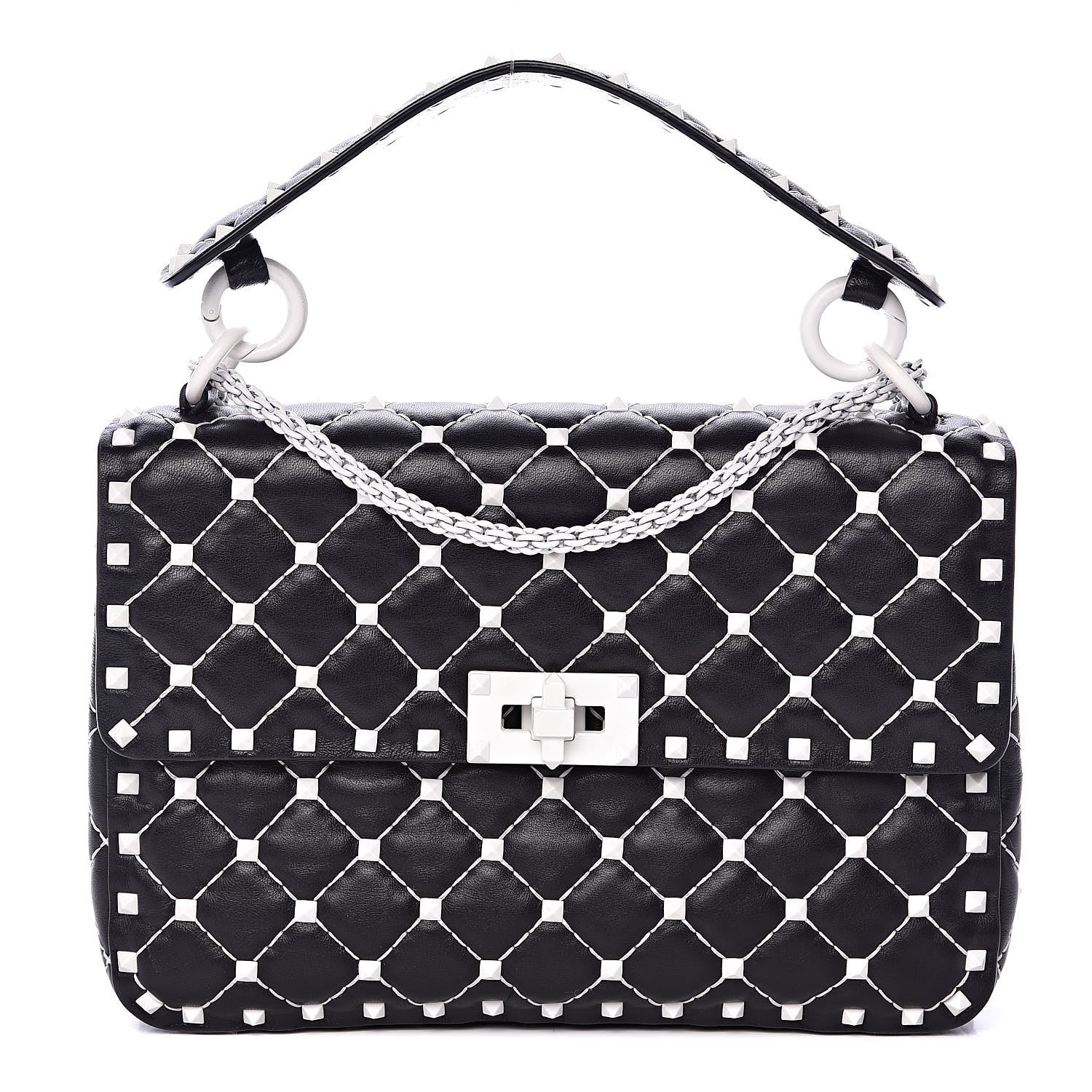 Valentino Garavani Lambskin Medium Free Rockstud Spike Shoulder Bag Black 1 of 10