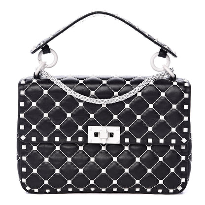 Valentino Garavani Lambskin Medium Free Rockstud Spike Shoulder Bag Black 1 of 10