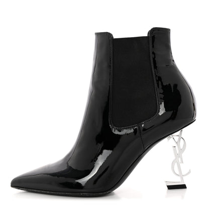 Saint Laurent Patent Opyum Ankle Booties 37 Black 1 of 12