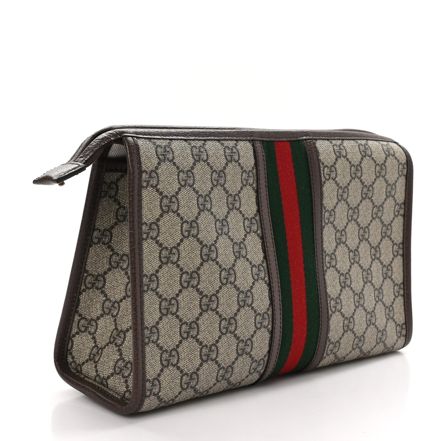 GG Supreme Monogram Web Ophidia GG Toiletry Case Beige New Acero