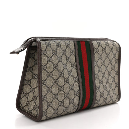 Gucci GG Supreme Monogram Web Ophidia GG Toiletry Case Beige New Acero 3 of 10