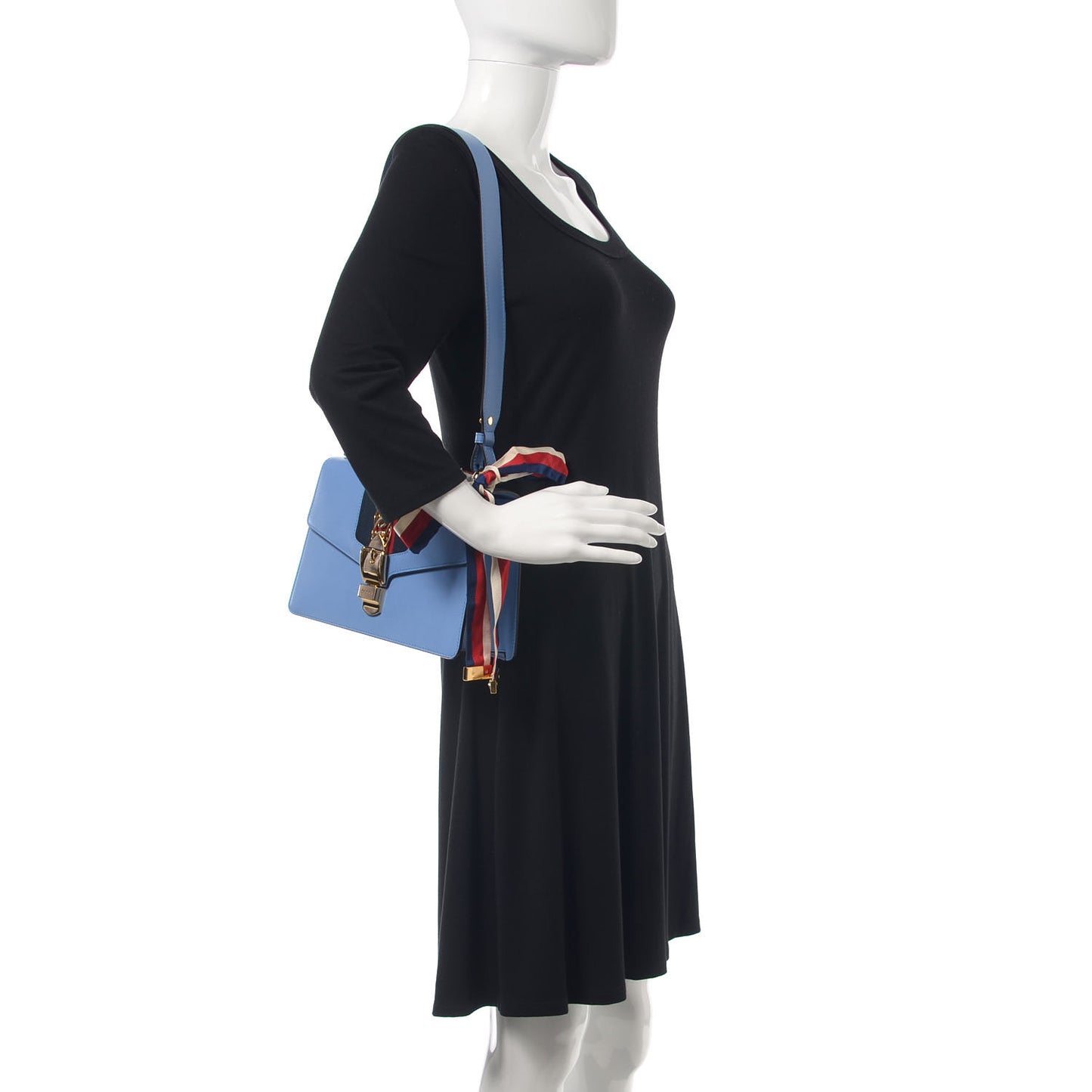 Calfskin Small Sylvie Shoulder Bag Clear Sky Blue