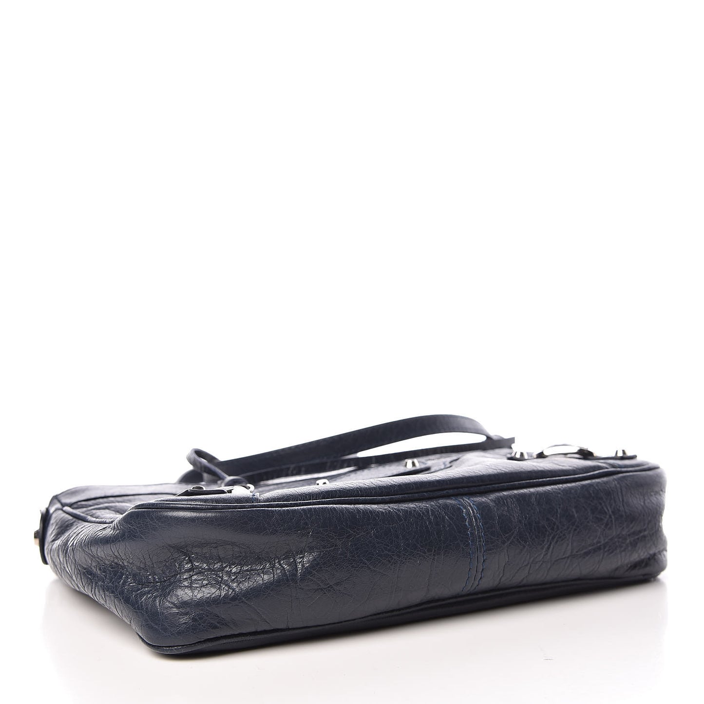 Agneau Classic Silver Hardware Hip Bleu Obscur