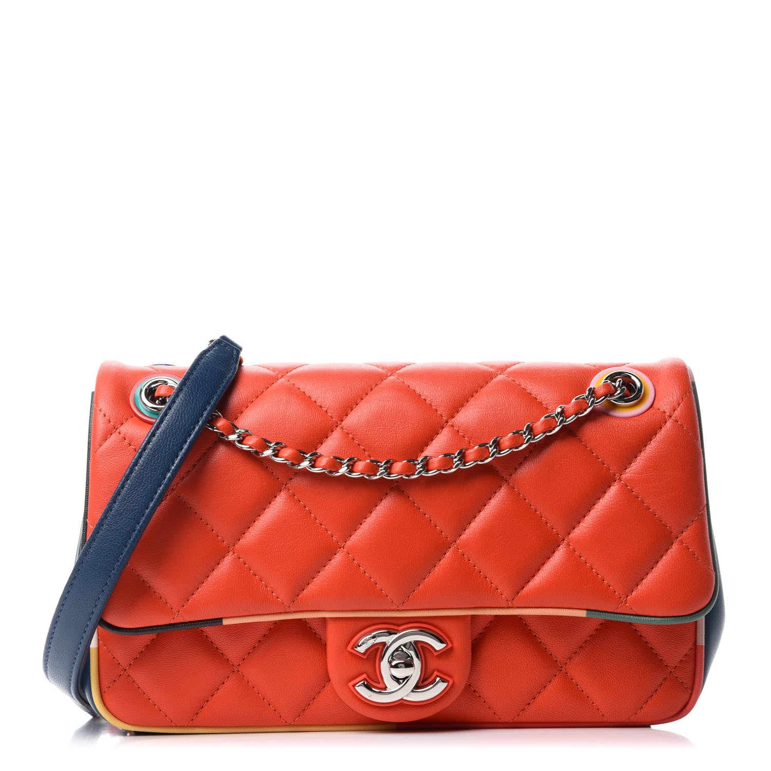 Chanel Lambskin Plexiglass Quilted Small Cuba Color Flap Red Multicolor 1 of 11
