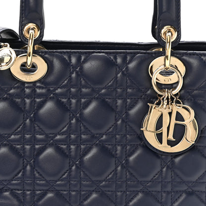 Christian Dior Lambskin Cannage Medium Lady Dior Navy Blue 8 of 11