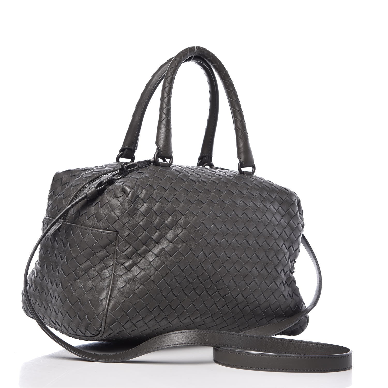 Bottega Veneta Nappa Intrecciato Top Handle Bag Grey 3 of 10