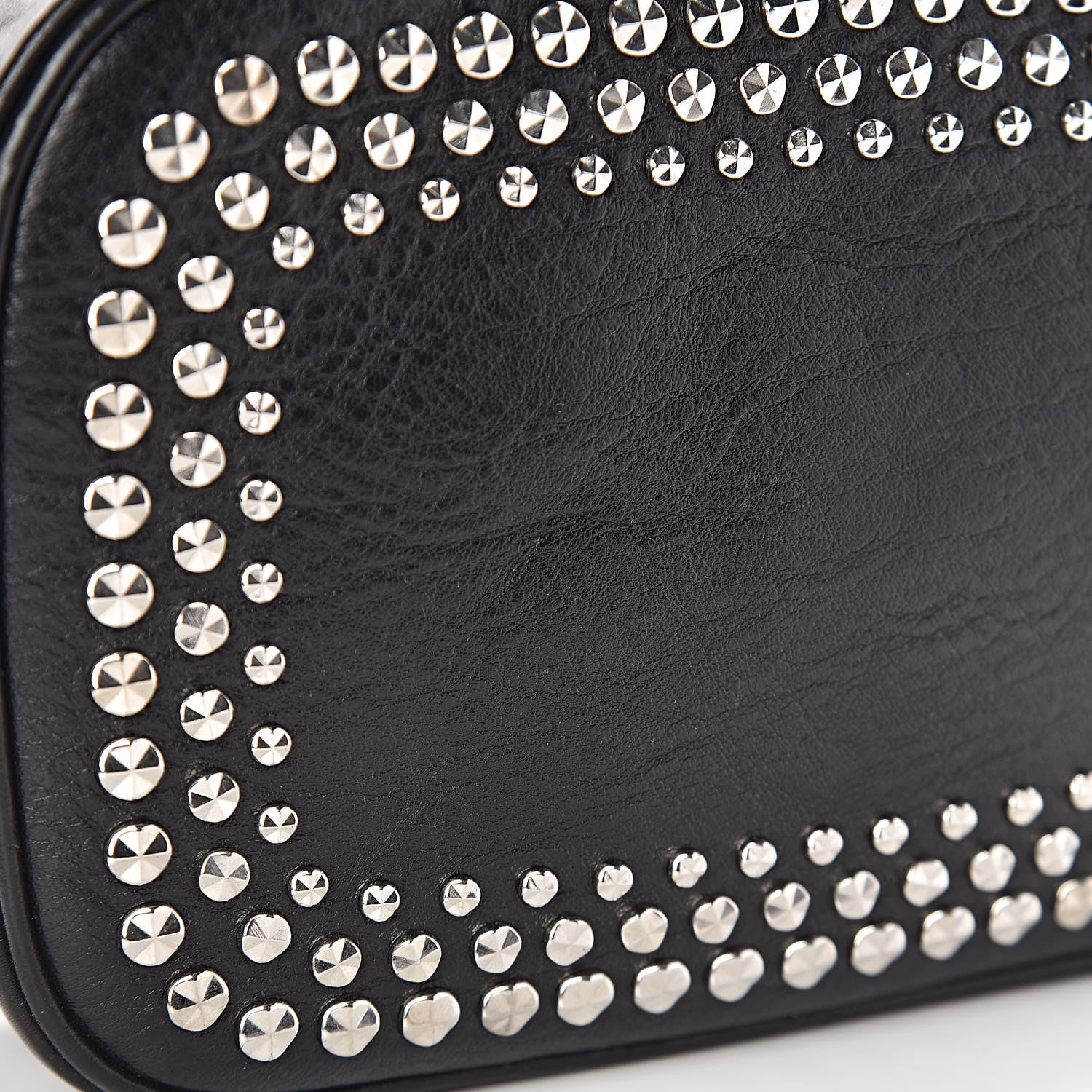 Alexander McQueen Calfskin Studded Camera Shoulder Bag Black 9 of 12