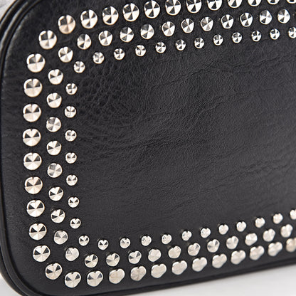 Alexander McQueen Calfskin Studded Camera Shoulder Bag Black 9 of 12
