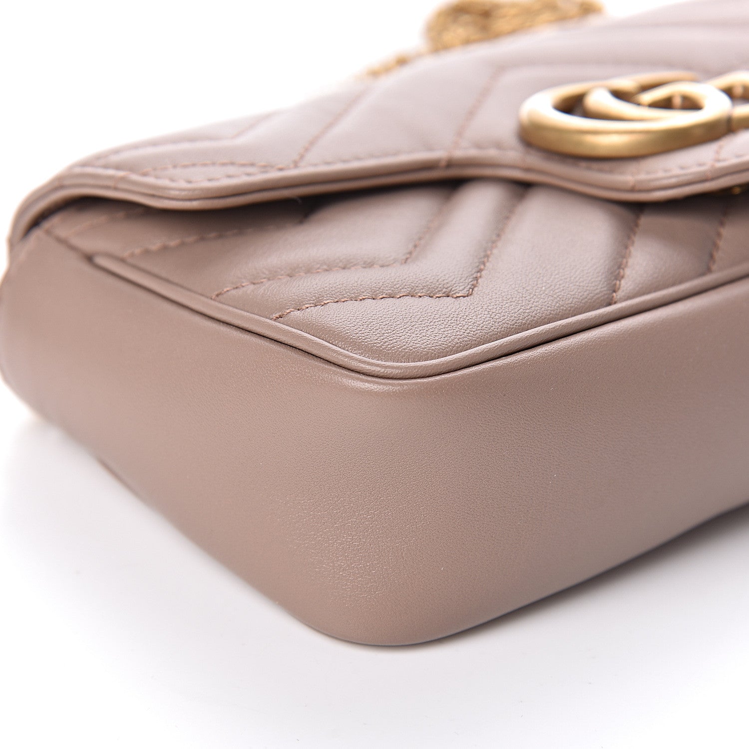 Gucci Calfskin Matelasse Super Mini GG Marmont Shoulder Bag Porcelain Rose 8 of 11