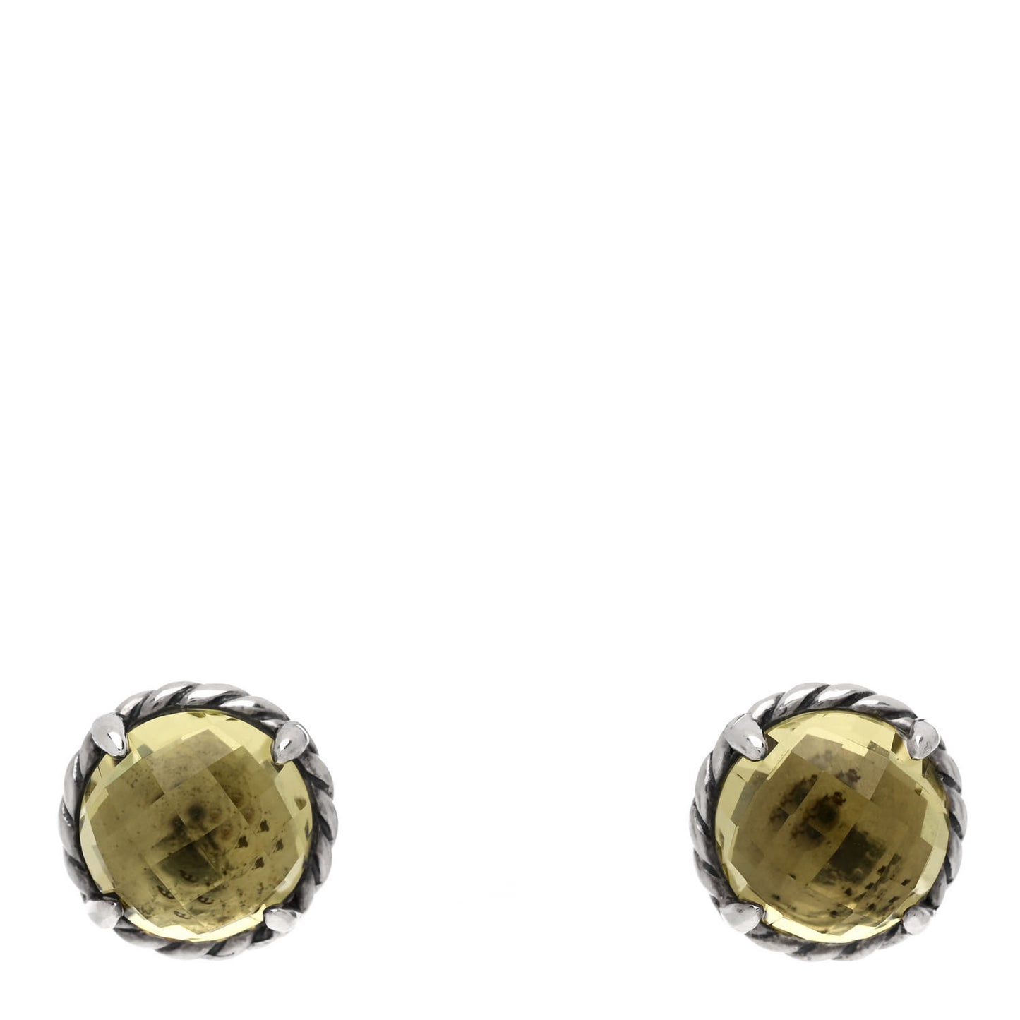 Sterling Silver Lemon Citrine 8mm Chatelaine Earrings