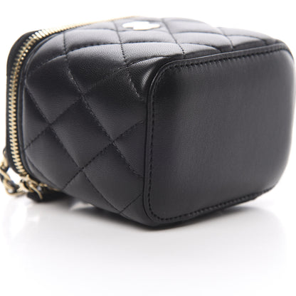Chanel Lambskin Quilted Mini Vanity Case With Chain Black 9 of 11