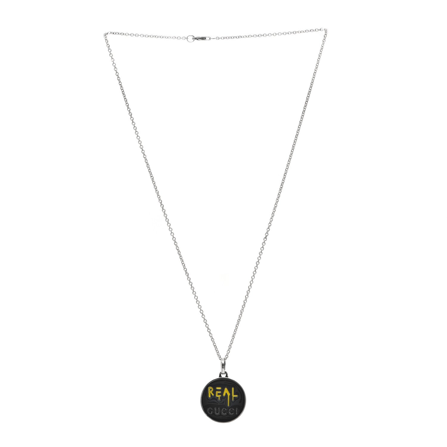 Gucci Sterling Silver Enamel Ghost Real Pendant Necklace 3 of 5