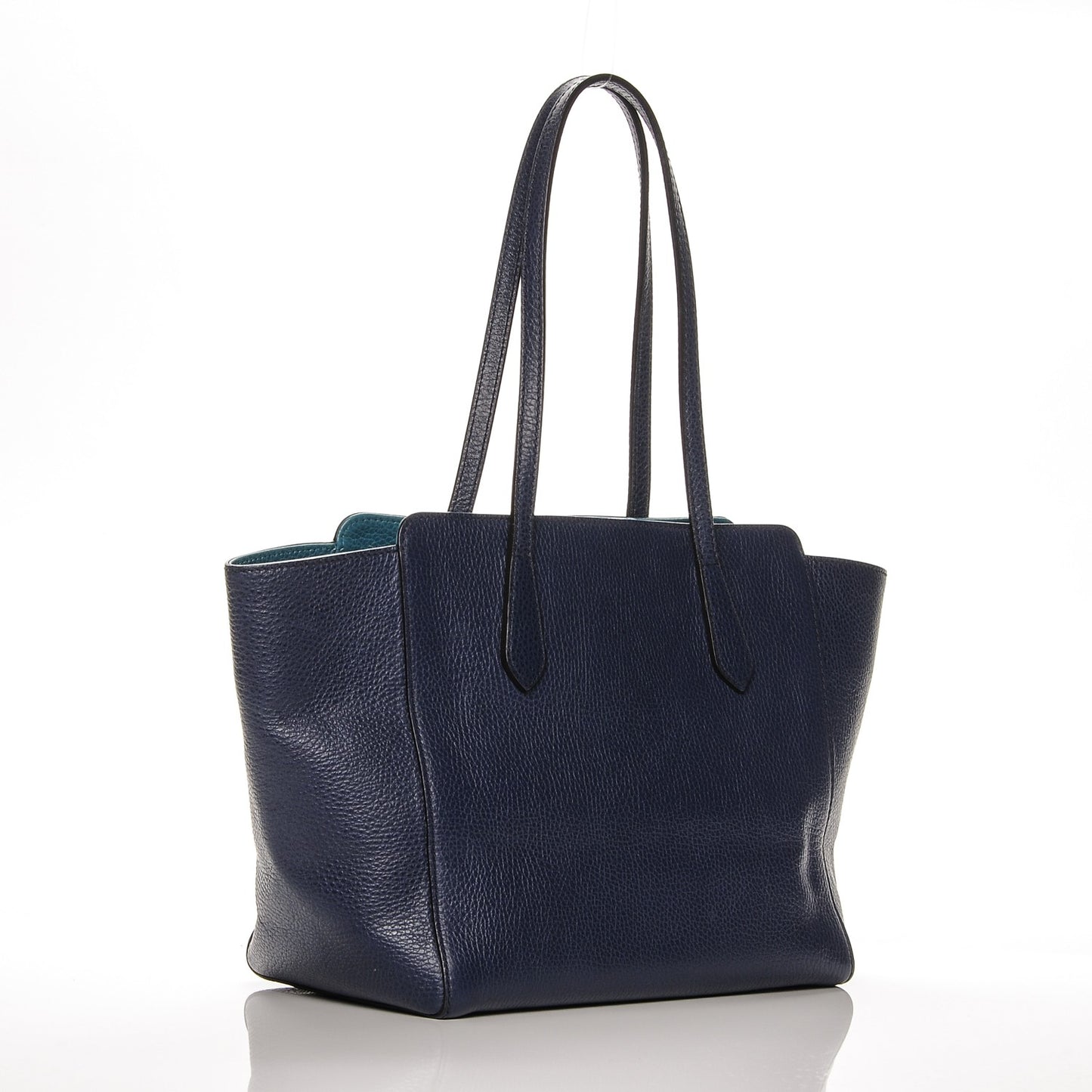 Dollar Calfskin Small Swing Tote Classic Marine Deep Cobalt