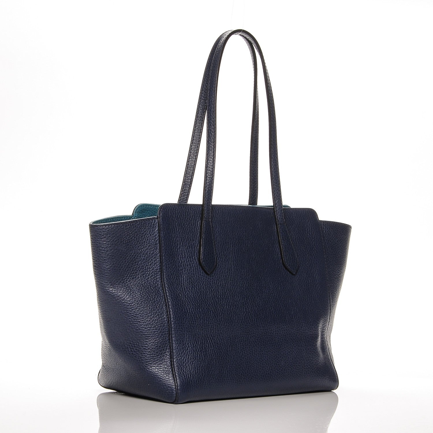 Gucci Dollar Calfskin Small Swing Tote Classic Marine Deep Cobalt 3 of 11