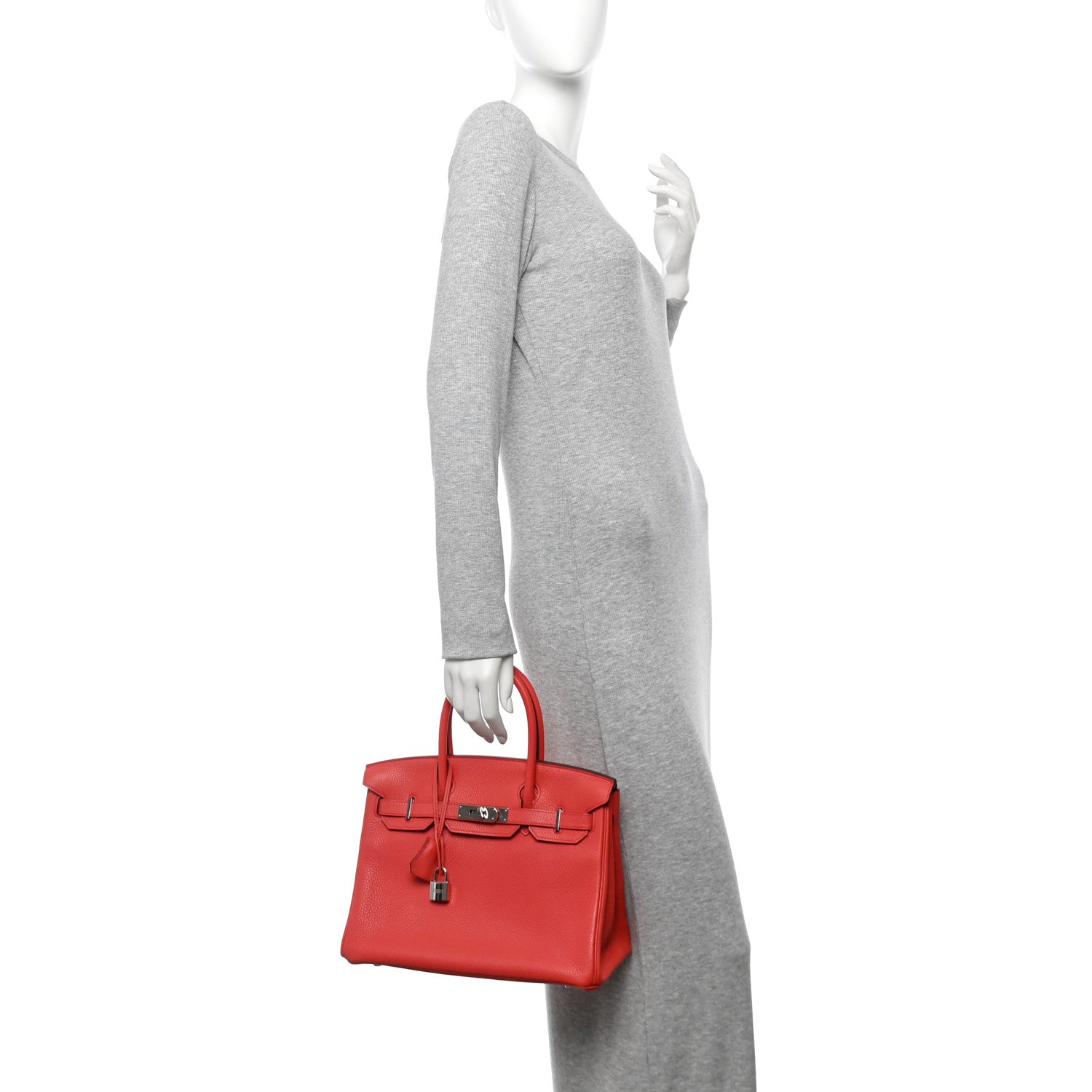 Hermes Taurillon Clemence Birkin 30 Geranium 2 of 13