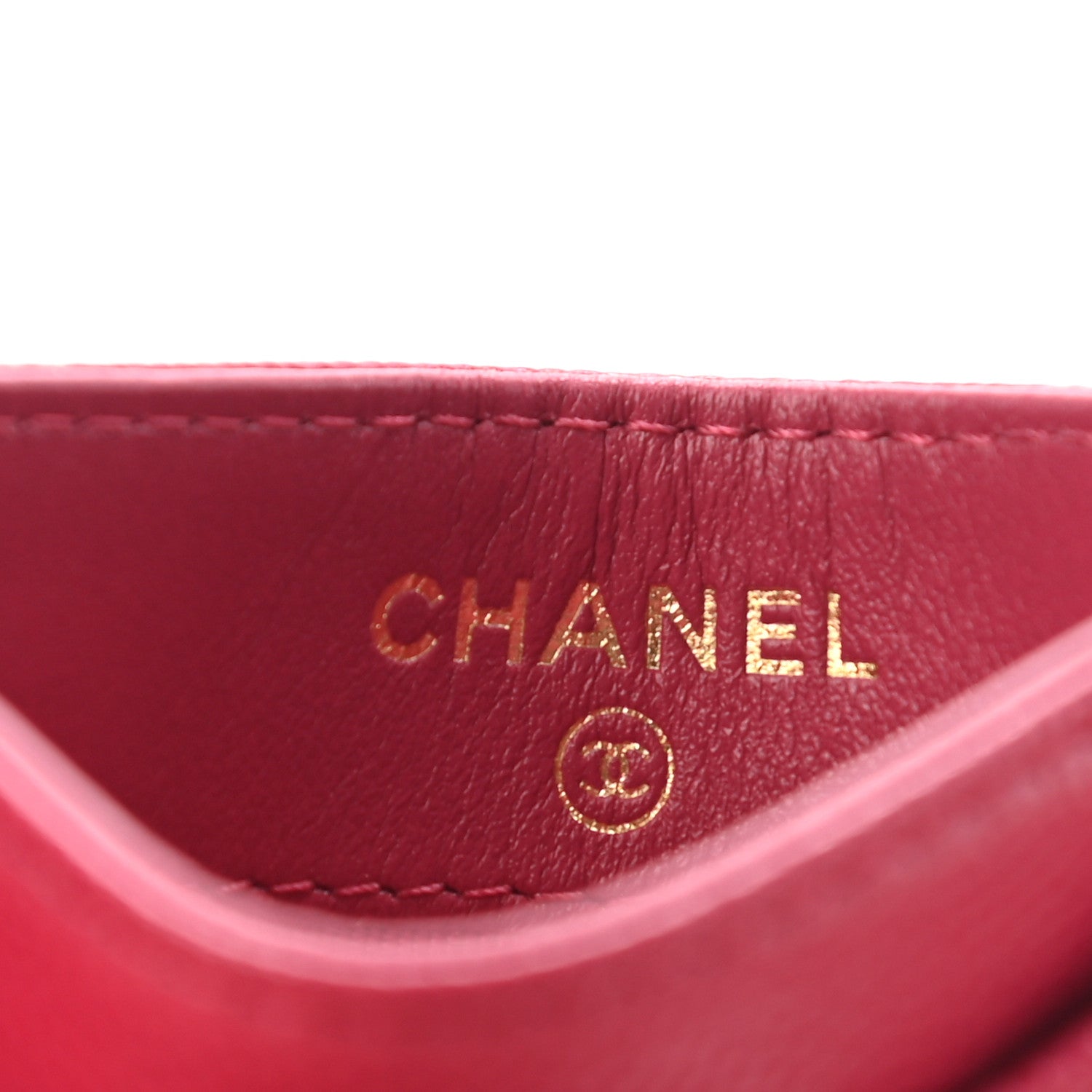 Chanel Caviar Quilted Card Holder Dark Pink 7 of 9