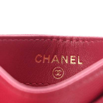 Chanel Caviar Quilted Card Holder Dark Pink 7 of 9
