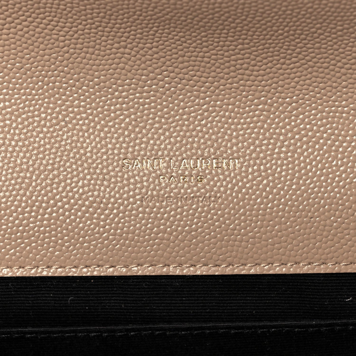 Saint Laurent Grain De Poudre Textured Mixed Matelasse Triquilt Monogram Clutch Dark Beige 8 of 10