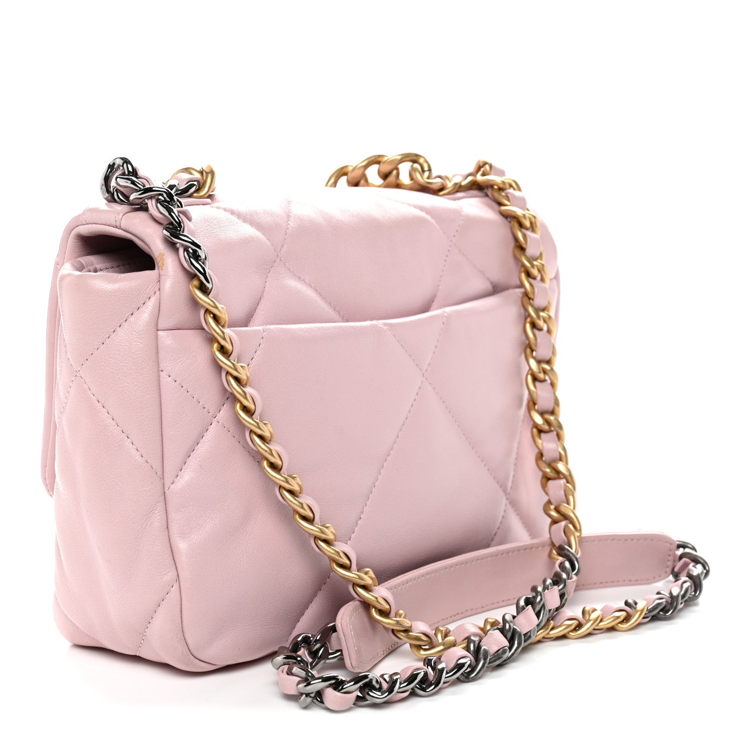 Chanel Lambskin Quilted Medium Chanel 19 Flap Light Pink 3 of 13