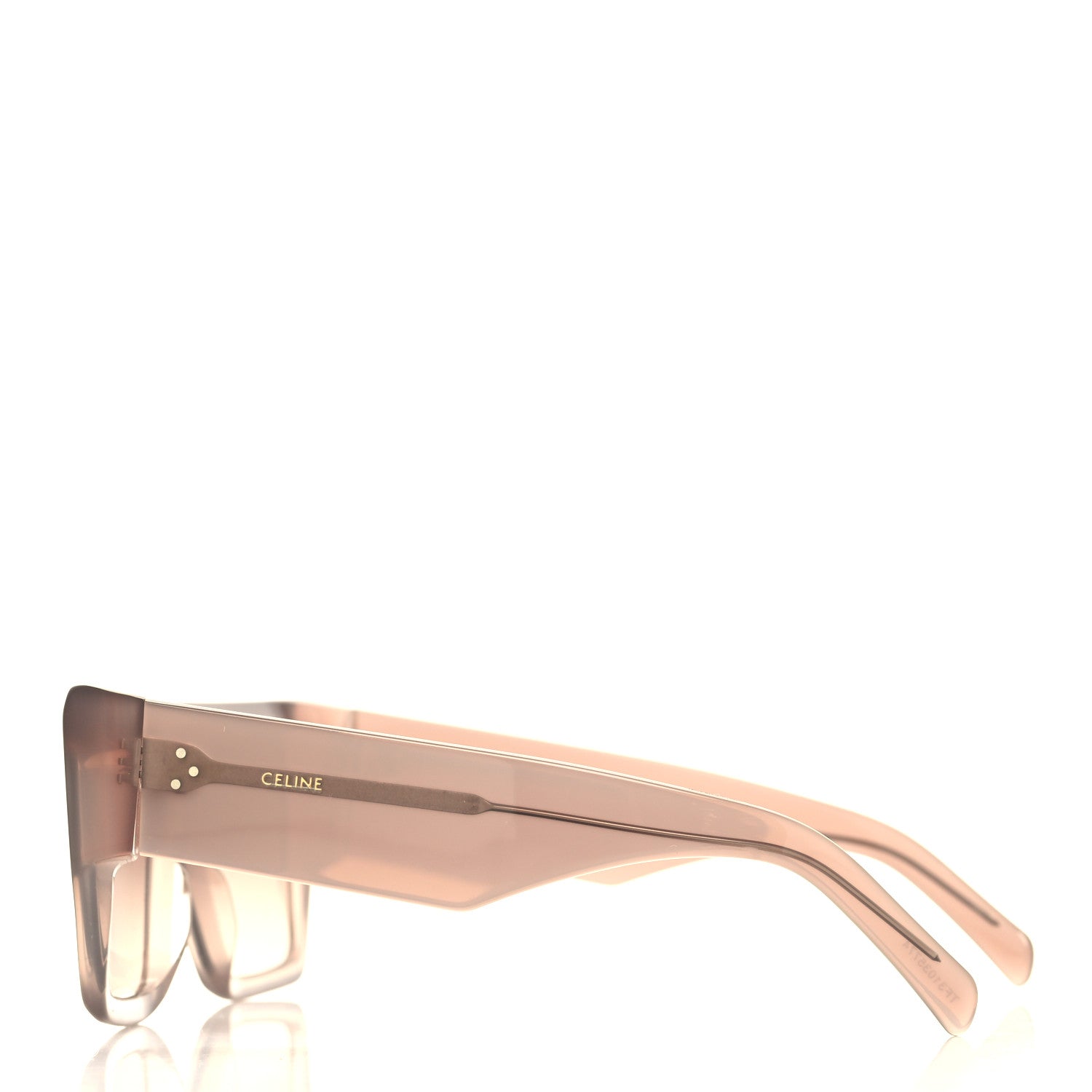 Celine Acetate Flat Top Rectangular Sunglasses CL40092I Shiny Milky Hazelnut 3 of 6