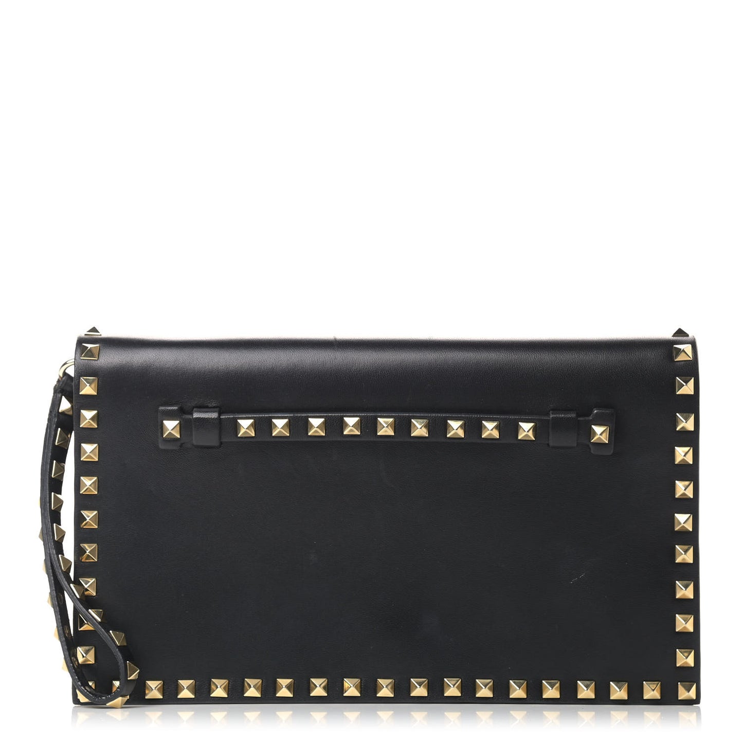 Nappa Rockstud Wristlet Clutch Black
