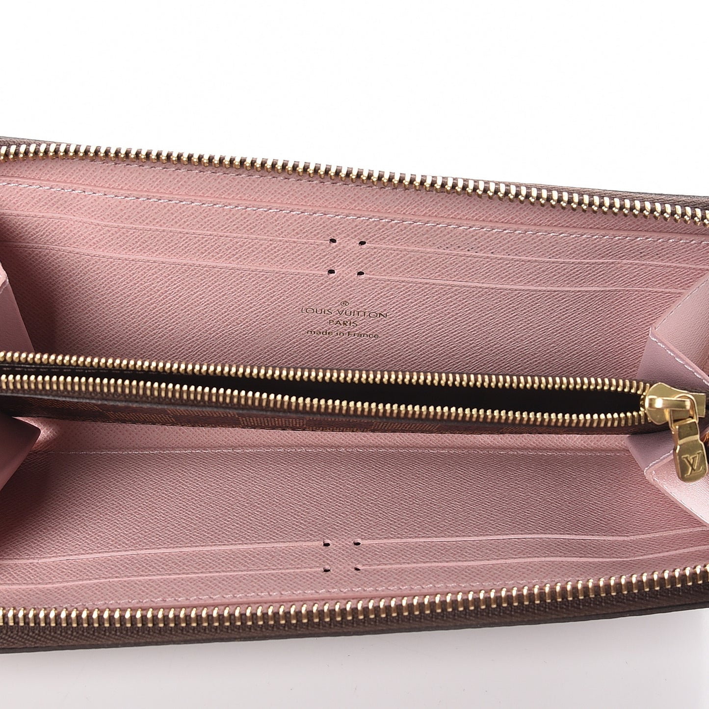 Damier Ebene Clemence Wallet Rose Ballerine