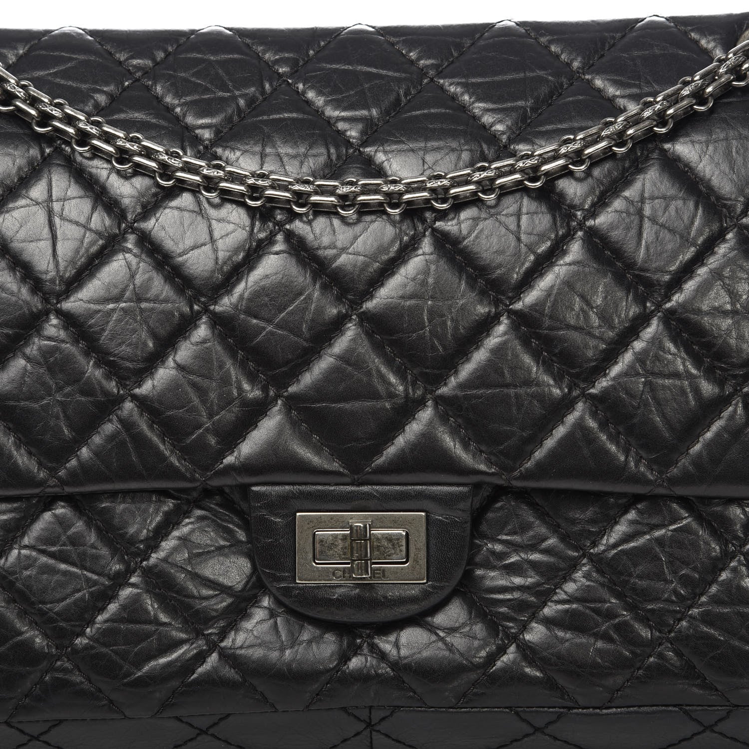 Chanel Aged Calfskin Quilted 2.55 Reissue 226 Flap Black 11 of 12