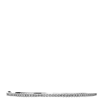 Tiffany 18K White Gold Diamond Metro Hinged Bangle L 1 of 4