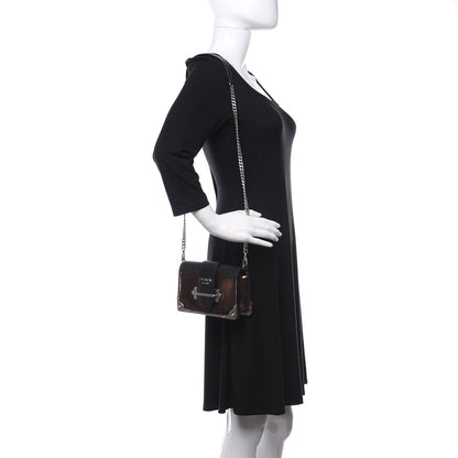 Prada Metallic Vitello Saffiano Cahier Bag Cammeo Black 2 of 9