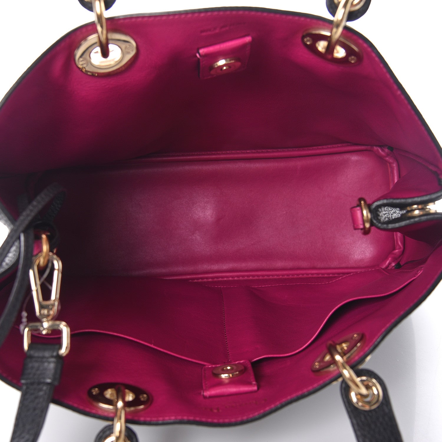 Christian Dior Bullcalf Medium Diorissimo Tote Black Rose Indien 8 of 14