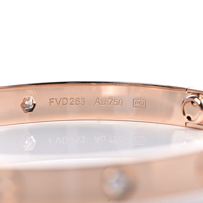 Cartier 18K Pink Gold 4 Diamond LOVE Bracelet 17 4 of 8