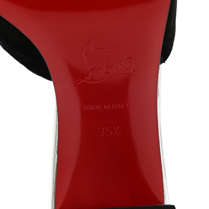 Christian Louboutin Veau Velours Specchio Dear Home 55 Slide Sandals 35.5 Black Crystal 7 of 9