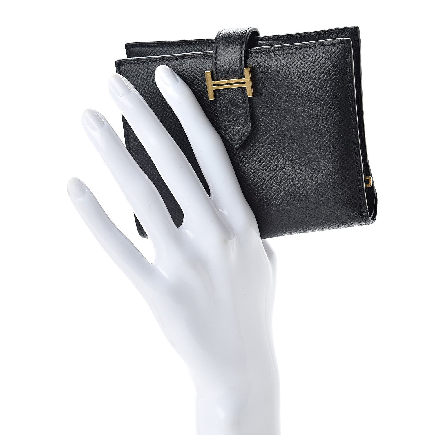 Hermes Epsom Bearn Compact Wallet Black 2 of 9