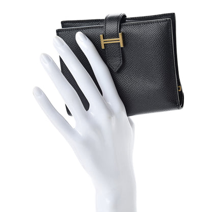 Hermes Epsom Bearn Compact Wallet Black 2 of 9