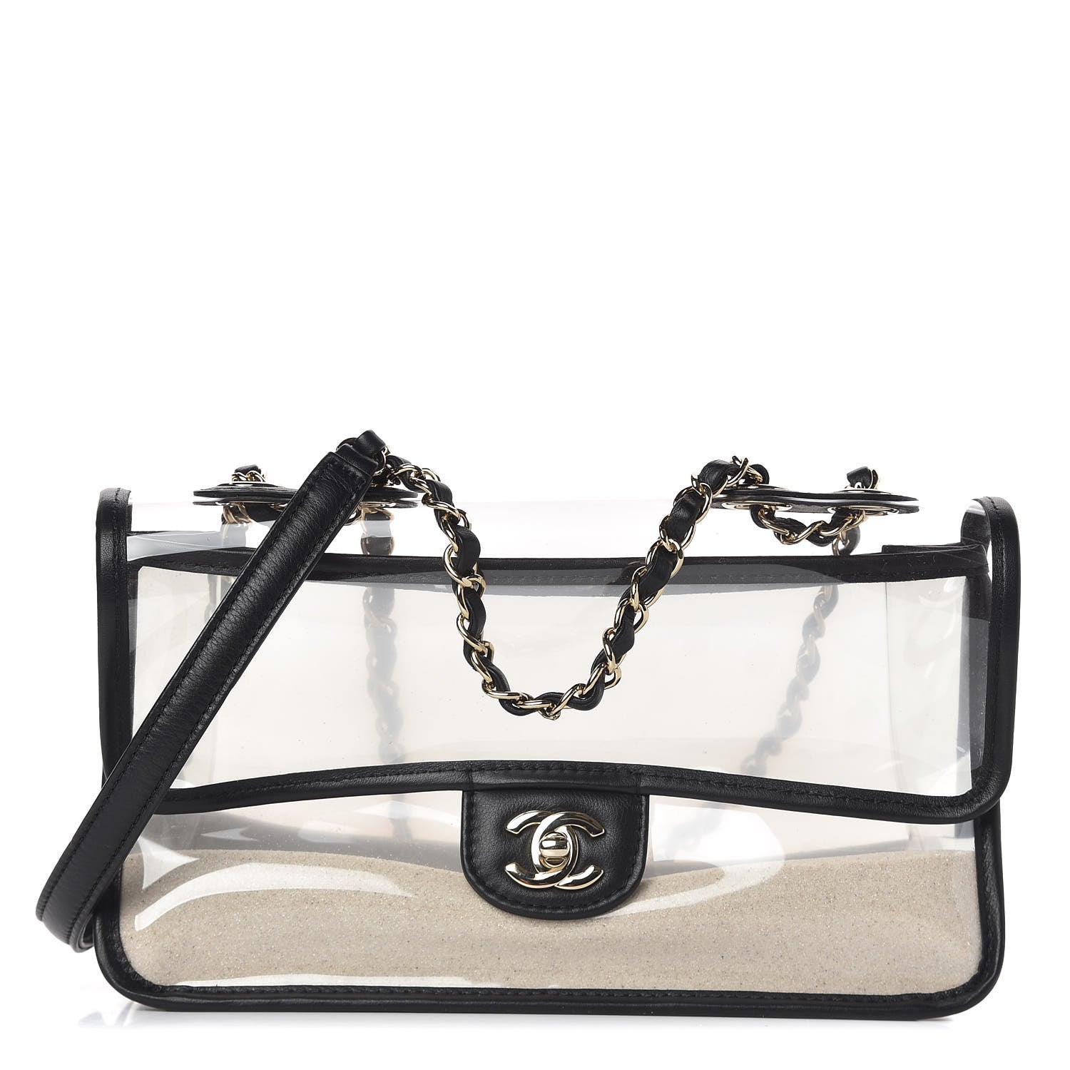 Chanel Lambskin PVC Medium Coco Sand Flap Black 1 of 10