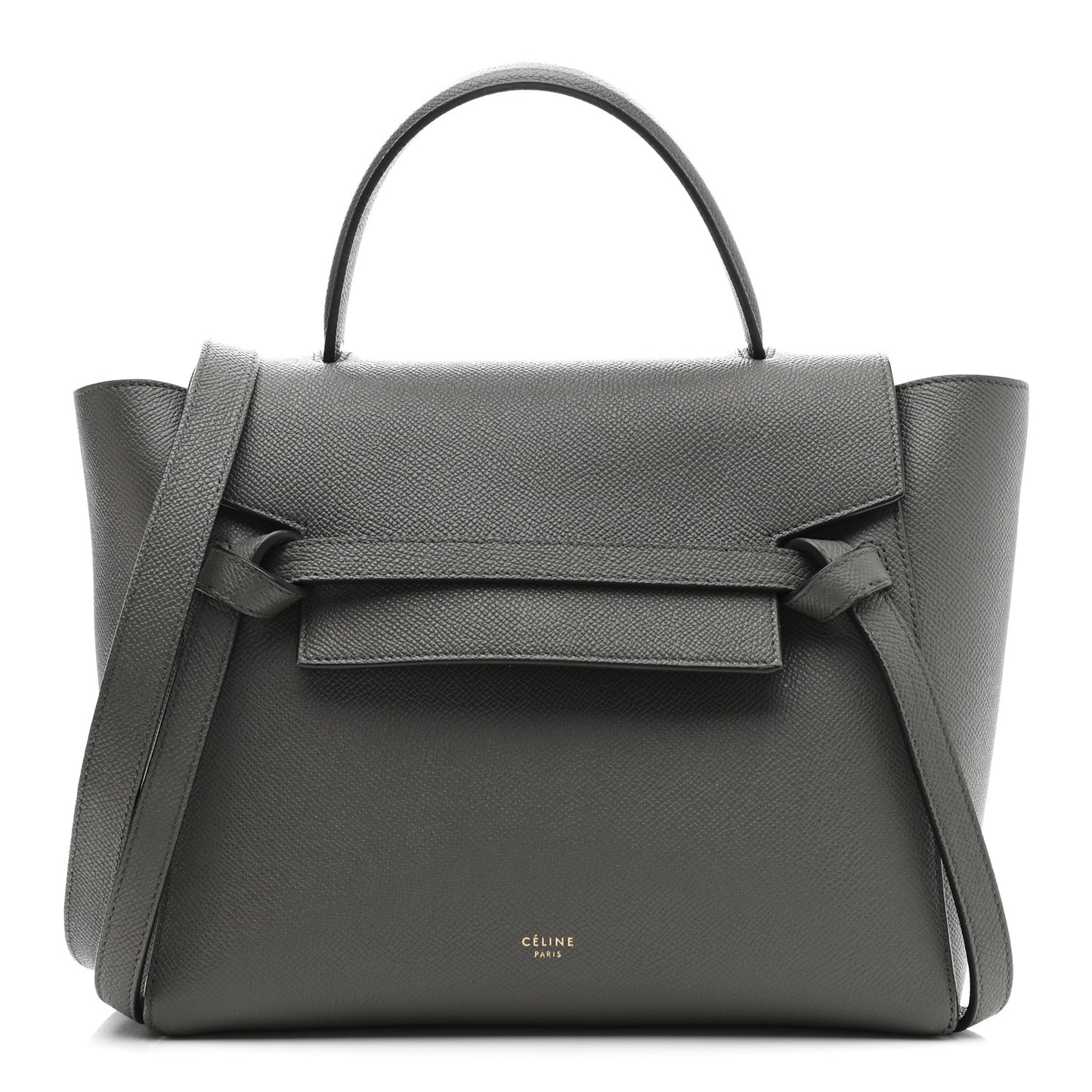 Baby Grained Calfskin Micro Belt Bag Grey