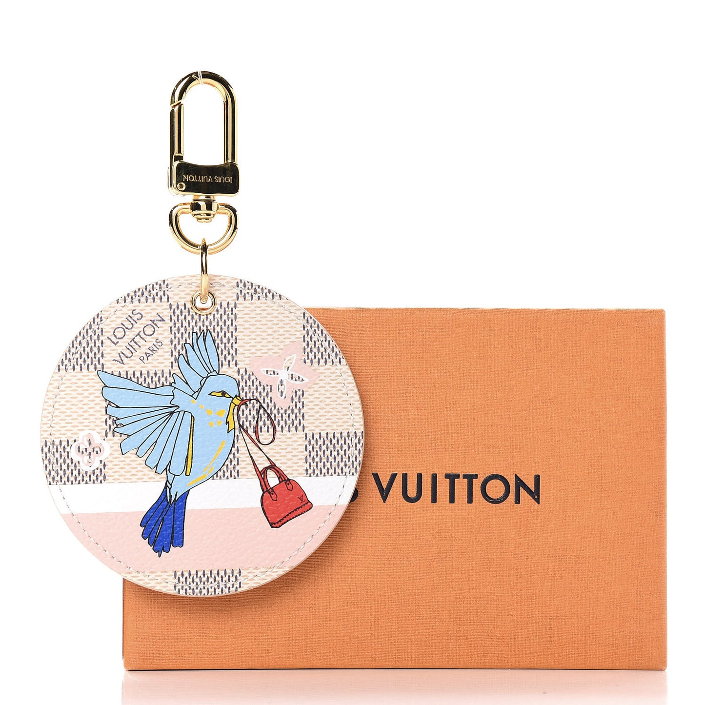 Damier Azur 2018 Christmas Animation Bag Charm Key Ring