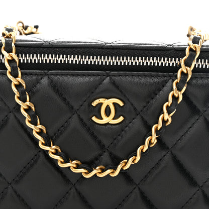 Chanel Lambskin Quilted Pearl Crush Small Vanity Case With Chain Black 8 of 11