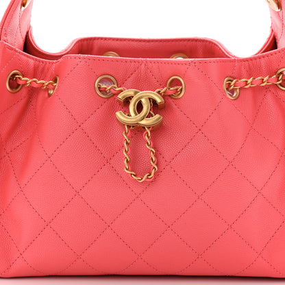 Chanel Caviar Quilted Mini Chanel 25 Handbag Coral 8 of 11