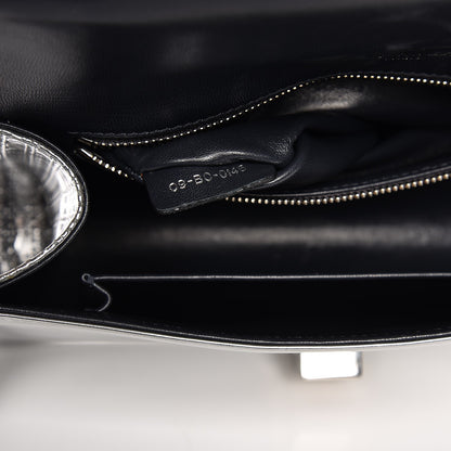 Christian Dior Metallic Patent Micro-Cannage Medium Diorama Flap Bag Silver 7 of 7